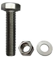 MS Nut Bolt Washer Set | Mild Steel Hex Head Heavy Duty Fasteners for Industrial Construction Engineering Machinery Applications | Zinc Plated Corrosion Protection IS 1367 Standard
